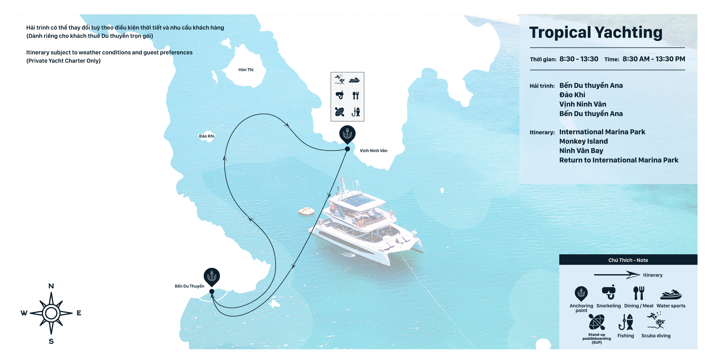 [Nha Trang] Shared Morning Cruise (Sunrise) - Cruise Map